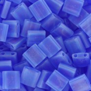 Miyuki tila 5x5mm beads - Matted transparent sapphire ab TL-150FR